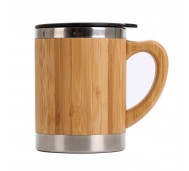 MGBO1609/Double wall Stainless steel Bamboo Mug