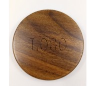 WOEL1101/ Round dark wooden phone wireless charger