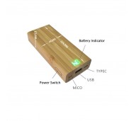 WOEL1105/ Bamboo Powerbank with Battery Digital Indicator