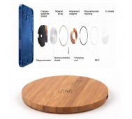 WOEL2097/Magsafe bamboo phone wireless charger