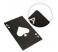 MGOP1035/ Poker Shaped Credit Card Size Stainless Steel  Bottle Opener Black