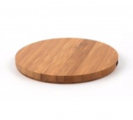 WOEL1097 / Round Bamboo Phone Wireless Charger
